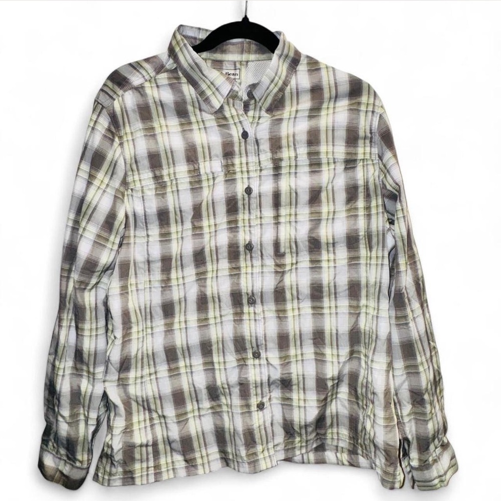 L.L.Bean Plaid Vented Fishing Shirt XL Regular Mesh Back Outdoor Button Up